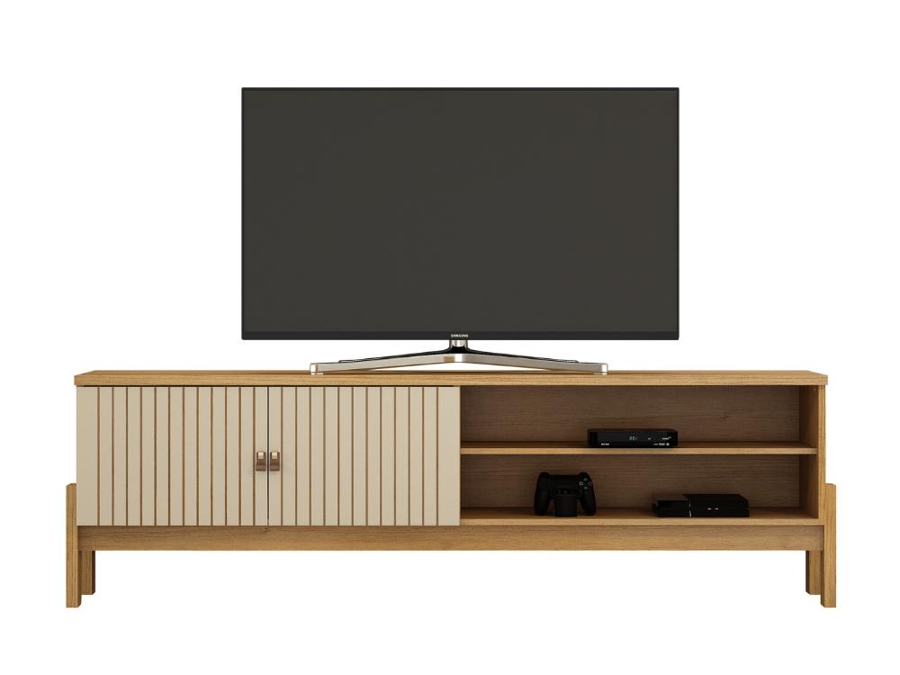 Rack Ouro Preto Larg. 1.64m para TV's até 65″ Cinamomo/Off white - Imagem 2