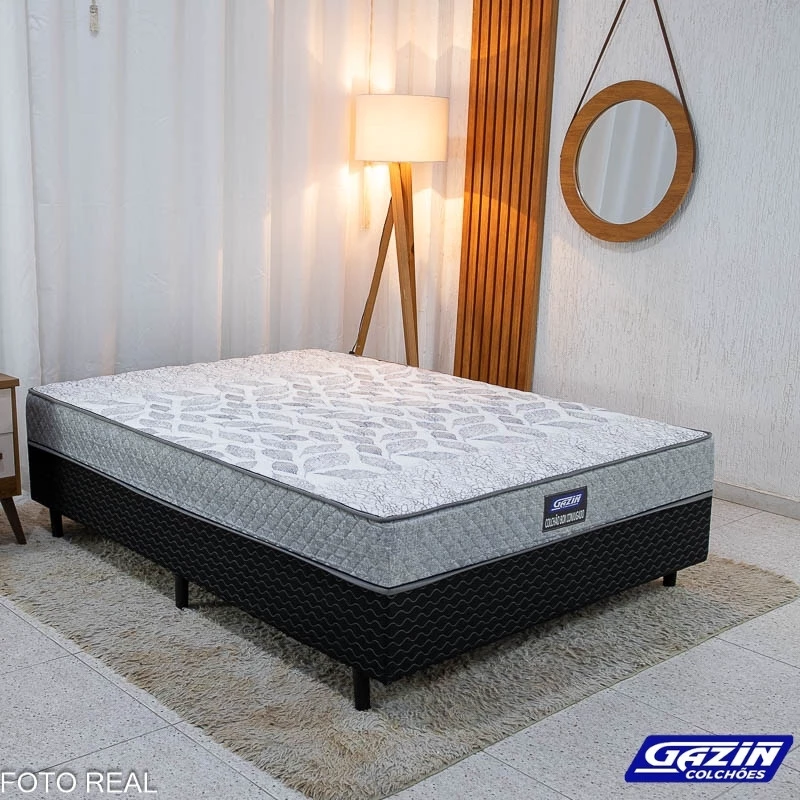 Unibox Casal Supreme Natural D28 138x188x53 Cinza - Gazin | Suporta até 320kg