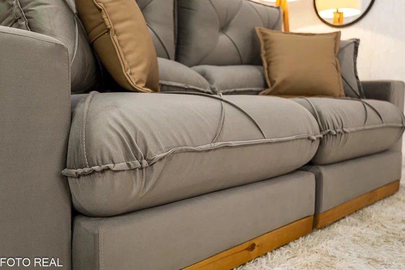 Sofá Retrátil Reclinável Gran Bello 2.00m Veludo Capuccino 02 - Molas Ensacadas - Imagem 8