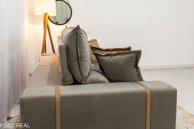 Sofá Retrátil Reclinável Gran Bello 2.00m Veludo Capuccino 02 - Molas Ensacadas - Imagem 9