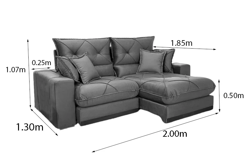 Sofá Retrátil Reclinável Gran Bello 2.00m Veludo Bege - Molas Ensacadas Pocket - Imagem 7