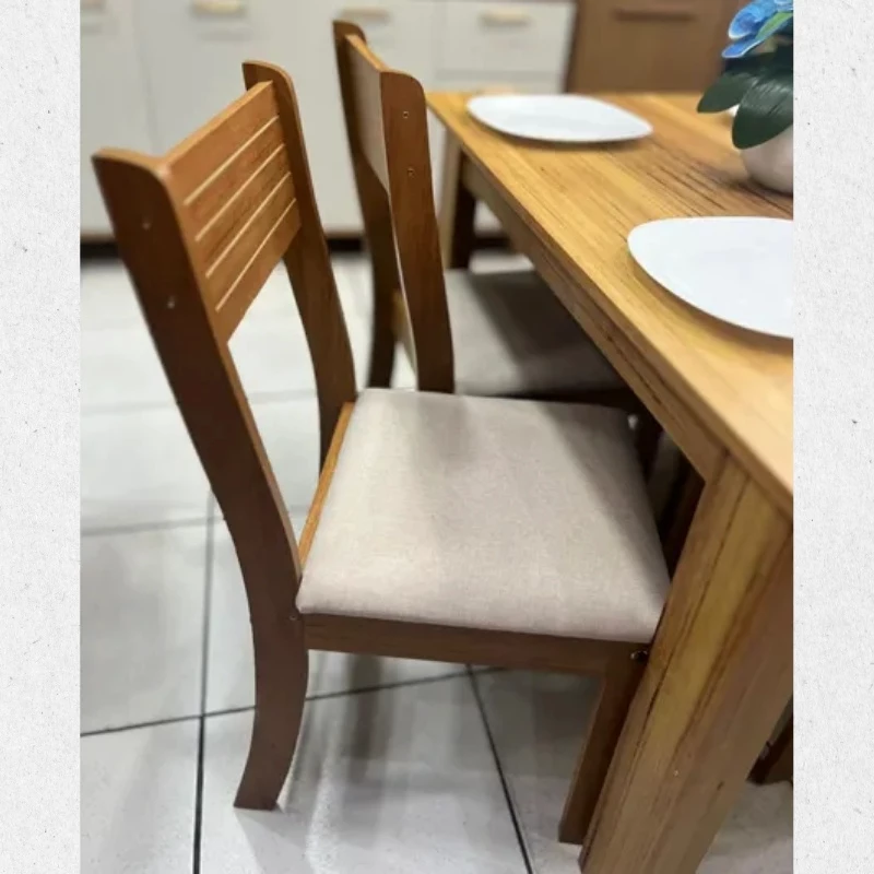 Mesa de Jantar Perla Mel 110×75 com 4 Cadeiras Brisa Linho Assento Bronze Viero - Imagem 3