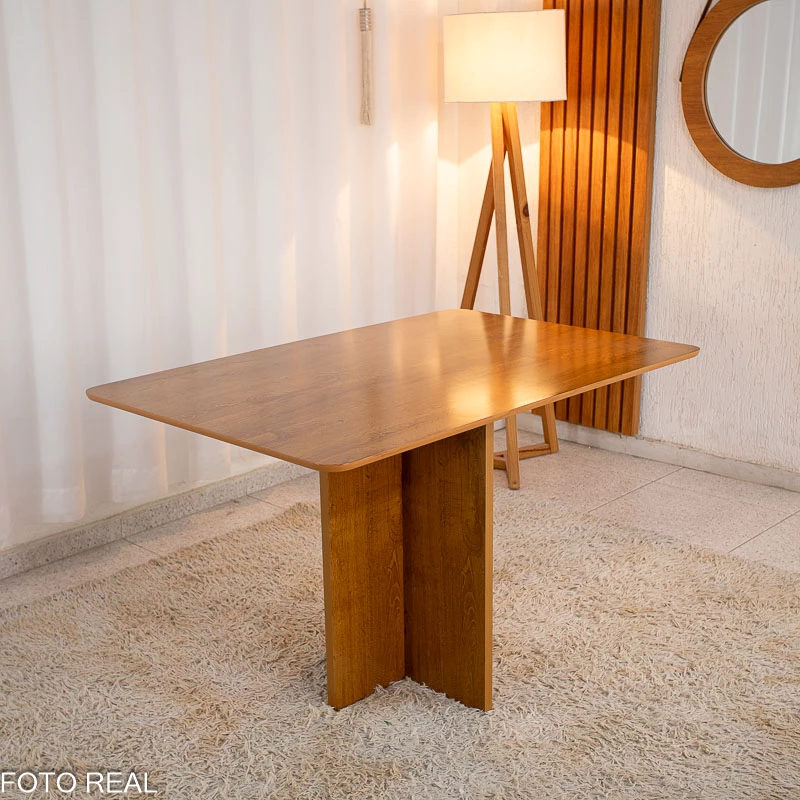 Mesa de Jantar Salina Tampo Londres Cinamomo 120x80 4 Cadeiras Parati Veludo Cinza 171 - Cel Móveis - Imagem 3