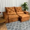 Sofá Retrátil Reclinável Porto Madeiro 2.00m- Terracota Veludo