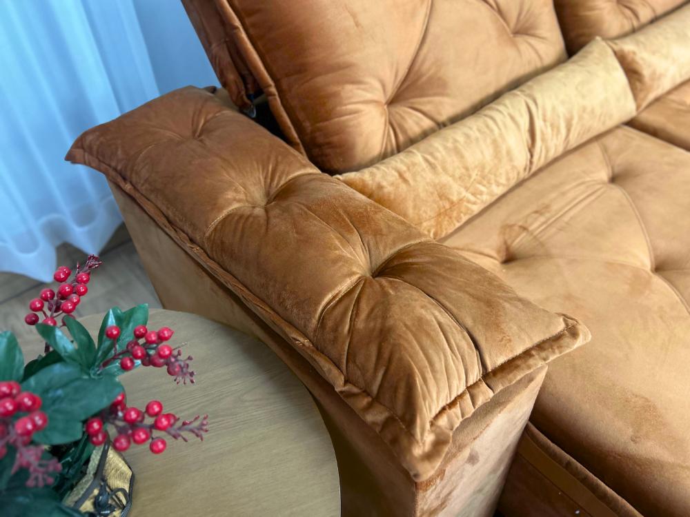 Sofá Retrátil Reclinável Porto Madeiro 2.00m- Terracota Veludo - Imagem 3