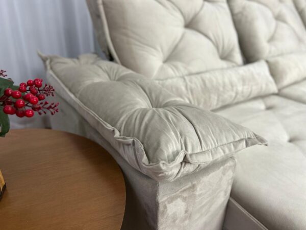 Alternative view of Sofá Retrátil Reclinável Porto Madeiro 2.00m- Bege Veludo