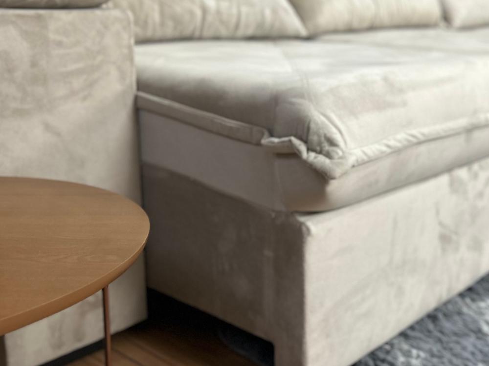 Sofá Retrátil Reclinável Porto Madeiro 2.00m- Bege Veludo - Imagem 4