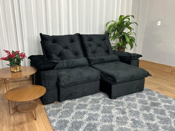 Sofá Retrátil Reclinável Porto Madeiro 2.00m- Marrom Veludo