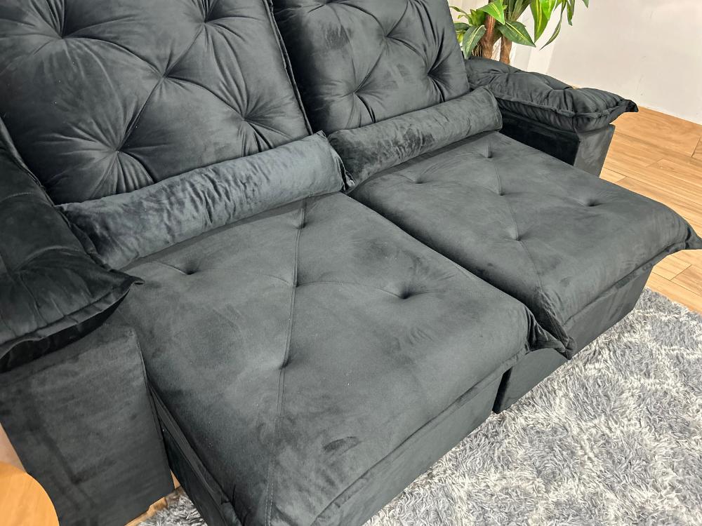 Sofá Retrátil Reclinável Porto Madeiro 2.00m- Marrom Veludo - Imagem 4