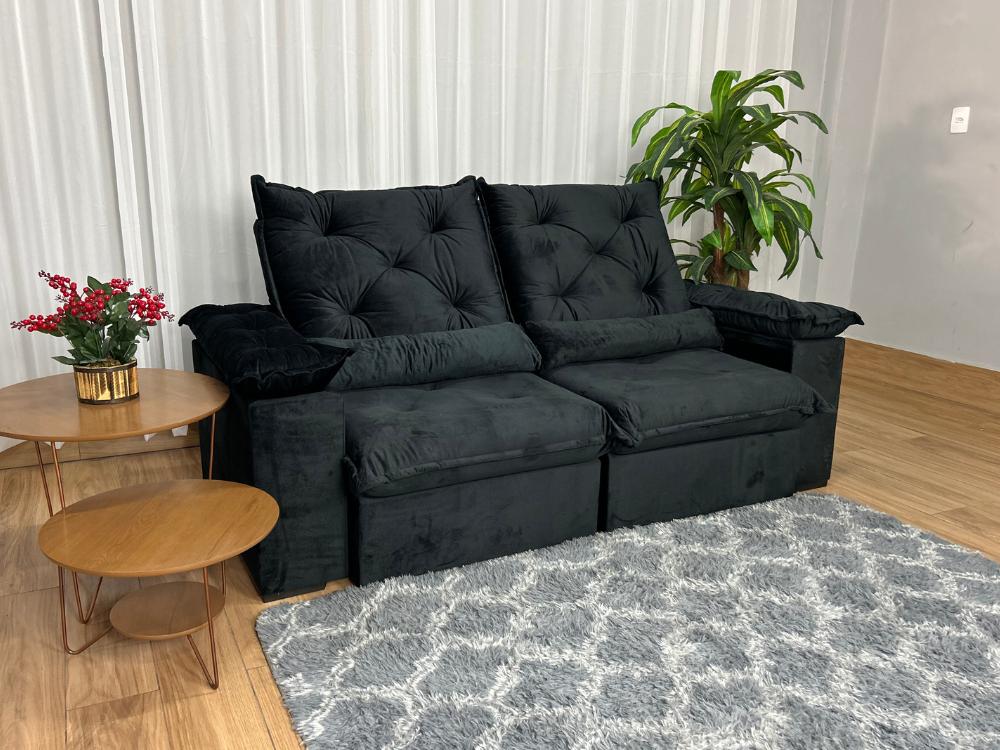 Sofá Retrátil Reclinável Porto Madeiro 2.00m- Marrom Veludo - Imagem 2