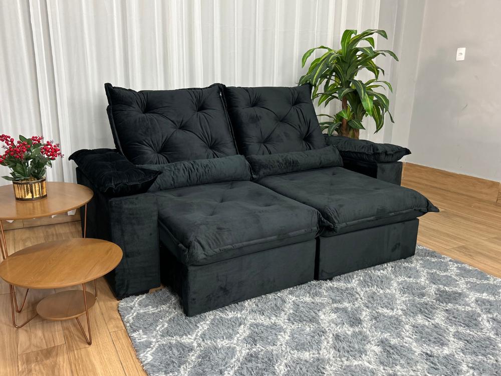 Sofá Retrátil Reclinável Porto Madeiro 2.00m- Marrom Veludo - Imagem 6