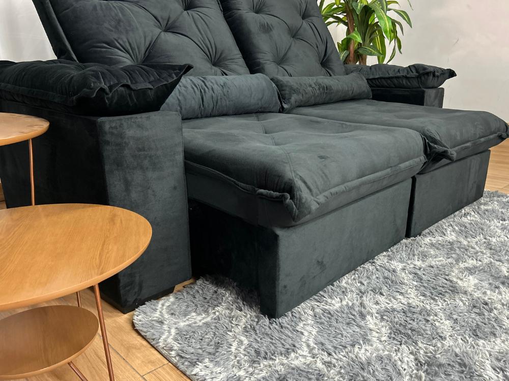 Sofá Retrátil Reclinável Porto Madeiro 2.00m- Marrom Veludo - Imagem 5