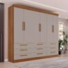 Guarda-Roupa Dinamarca 6 Portas e 9 Gavetas 1.80m – Cinamomo/Off White