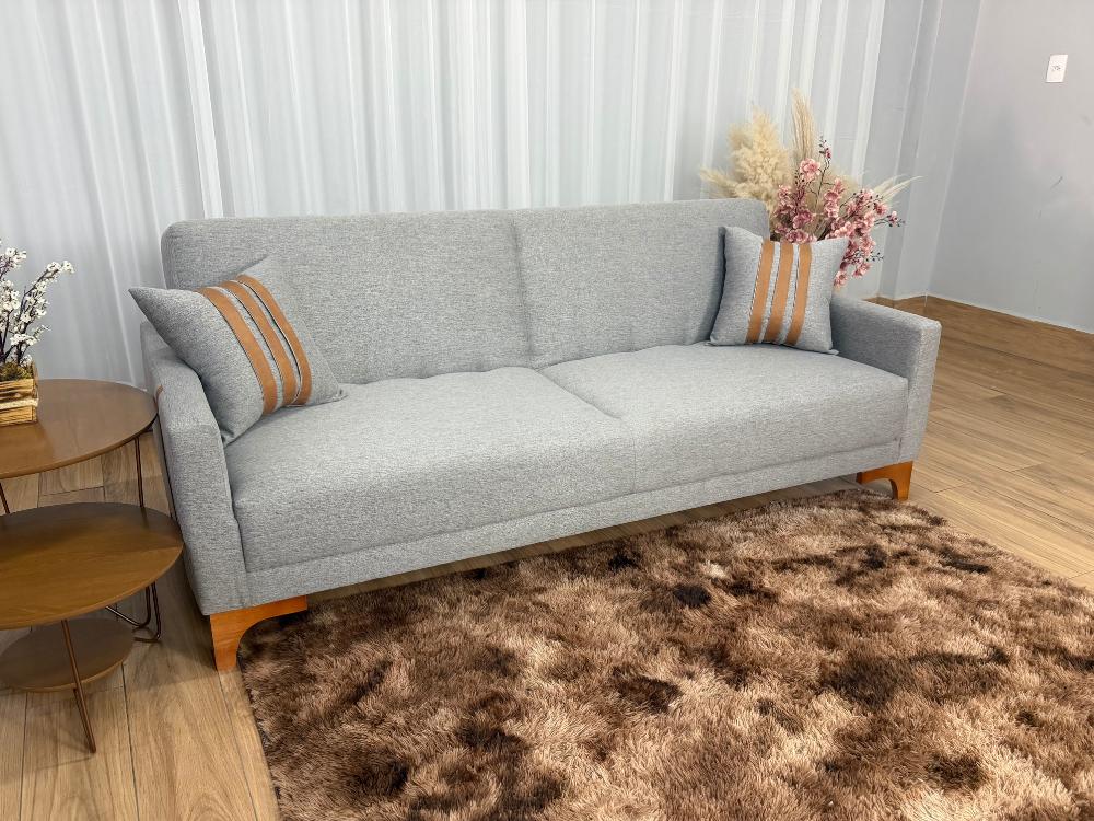 Sofa Cama Luizi 2.09m – Cinza Linho