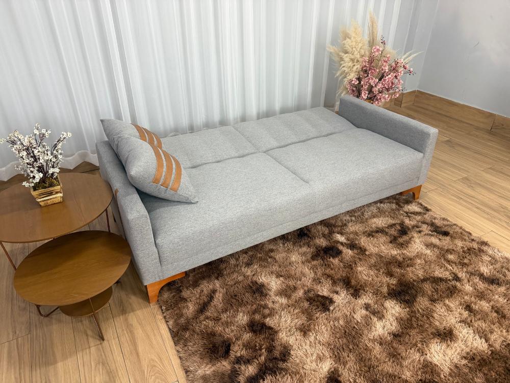 Sofa Cama Luizi 2.09m – Cinza Linho - Imagem 6