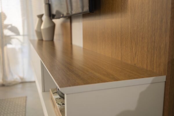 Alternative view of Painel Home até 65″ Larg. 1.60m Friburgo Nature/Off White – LINEA BRASIL