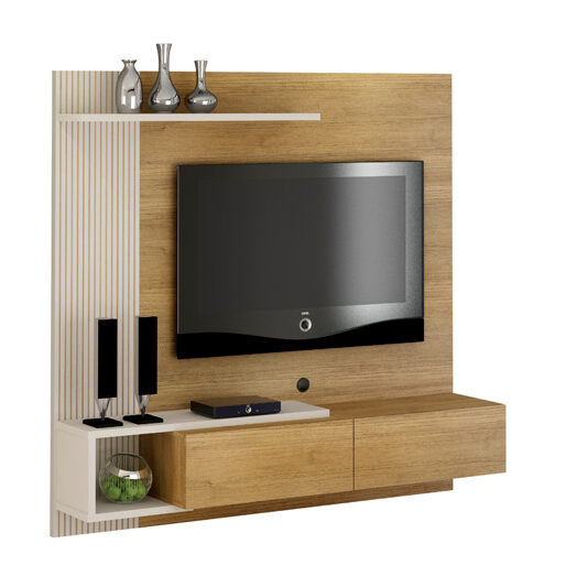 Home Suspenso Los Angeles TV até 60 Polegadas Cinamomo/Off Larg. 1.60m Valdemóveis