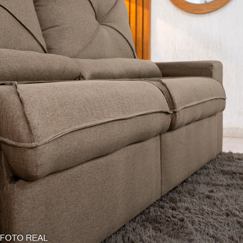 Sofá Retrátil Reclinável Tokio 2.30m Linho Marrom 28 - Imagem 9