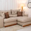 Sofá Retrátil Reclinável Gran Bello 2.30m Linho Bege 30 - Molas Ensacadas Pocket