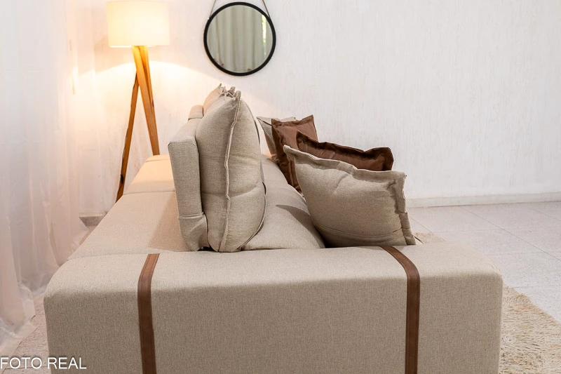 Sofá Retrátil Reclinável Gran Bello 2.30m Linho Bege 30 - Molas Ensacadas Pocket - Imagem 3