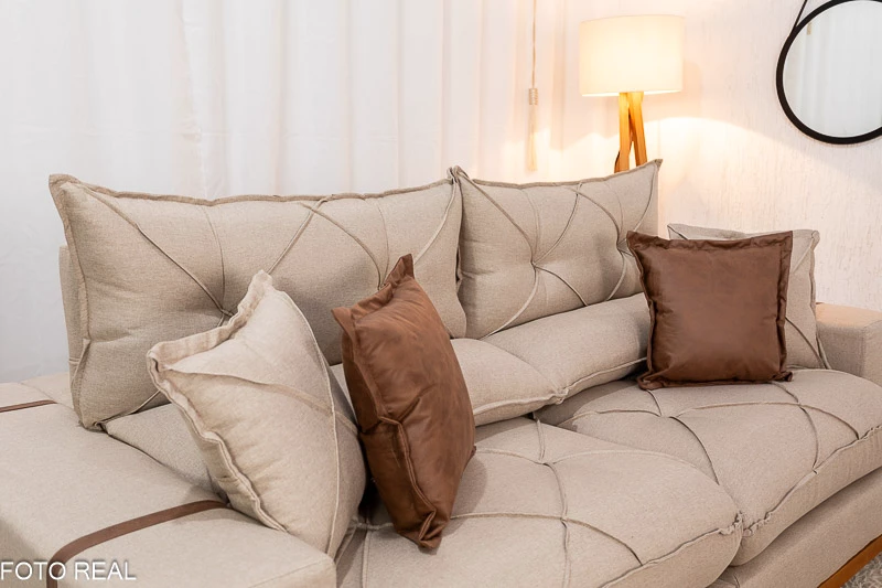 Sofá Retrátil Reclinável Gran Bello 2.30m Linho Bege 30 - Molas Ensacadas Pocket - Imagem 8