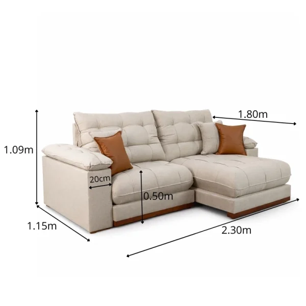 Alternative view of Sofá Retrátil Reclinável Verona 2.30m Linho Bege - Molas Ensacadas