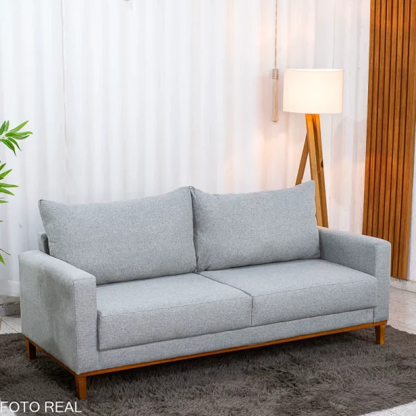 Sofá 3 lugares Felícia 1.82m Linho Cinza