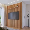 Painel Ripado Niágara Larg. 1.95m Freijó para TV's até 82'' - Colibri