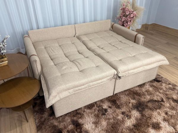 Alternative view of Sofá Retrátil Caixa Zero Munique 1.80m – Bege Linho