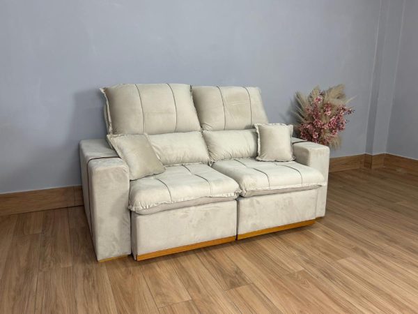 Alternative view of Sofá Retrátil Reclinável Oásis 1.80m – Bege Veludão