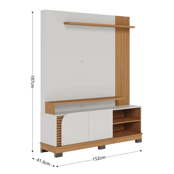 Alternative view of Home Jurerê Larg. 1.50m Off/Freijó para TV até 65" - Colibri