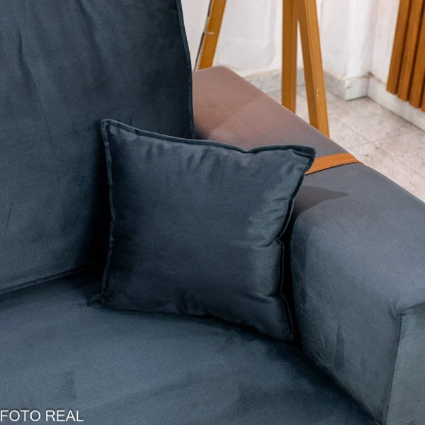 Alternative view of Sofá 3 Lugares Dackar Veludo Cinza 20 Larg. 1.80m - Molas bonnel