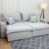 Sofá Cama Retrátil Reclinável Bolt 2.00m Mod.80 – Cinza Linho