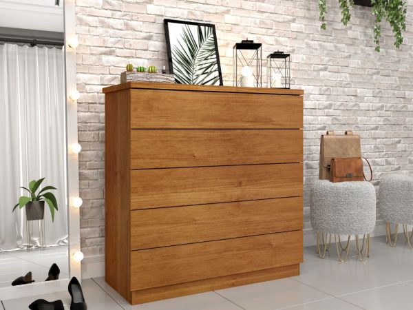 Cômoda Premium 5 Gavetas Larg. 0,86m - Cinamomo
